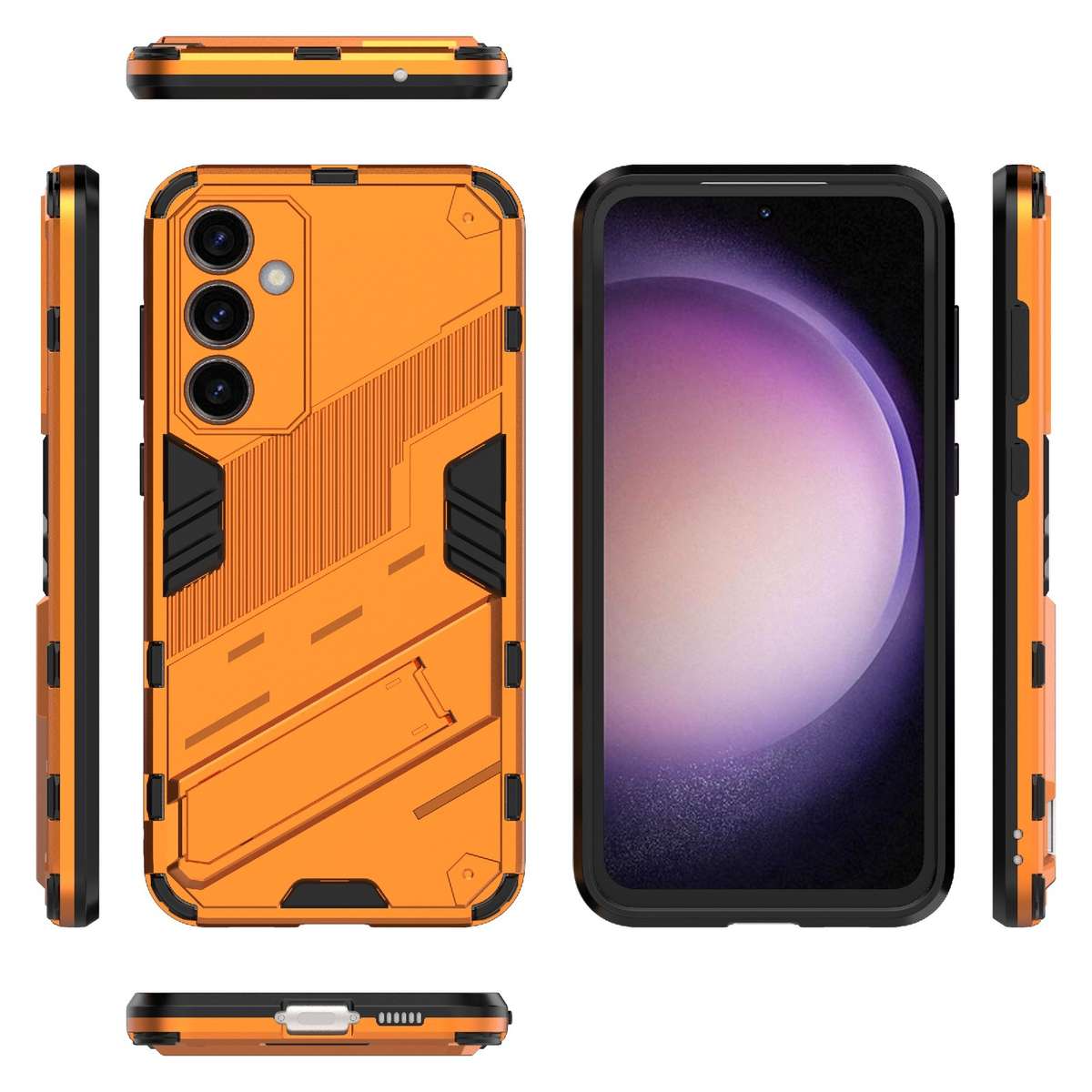 For Samsung Galaxy S23 FE 5G Punk Armor 2 in 1 PC + TPU Shockproof Phone Case with In ... (Orange)
