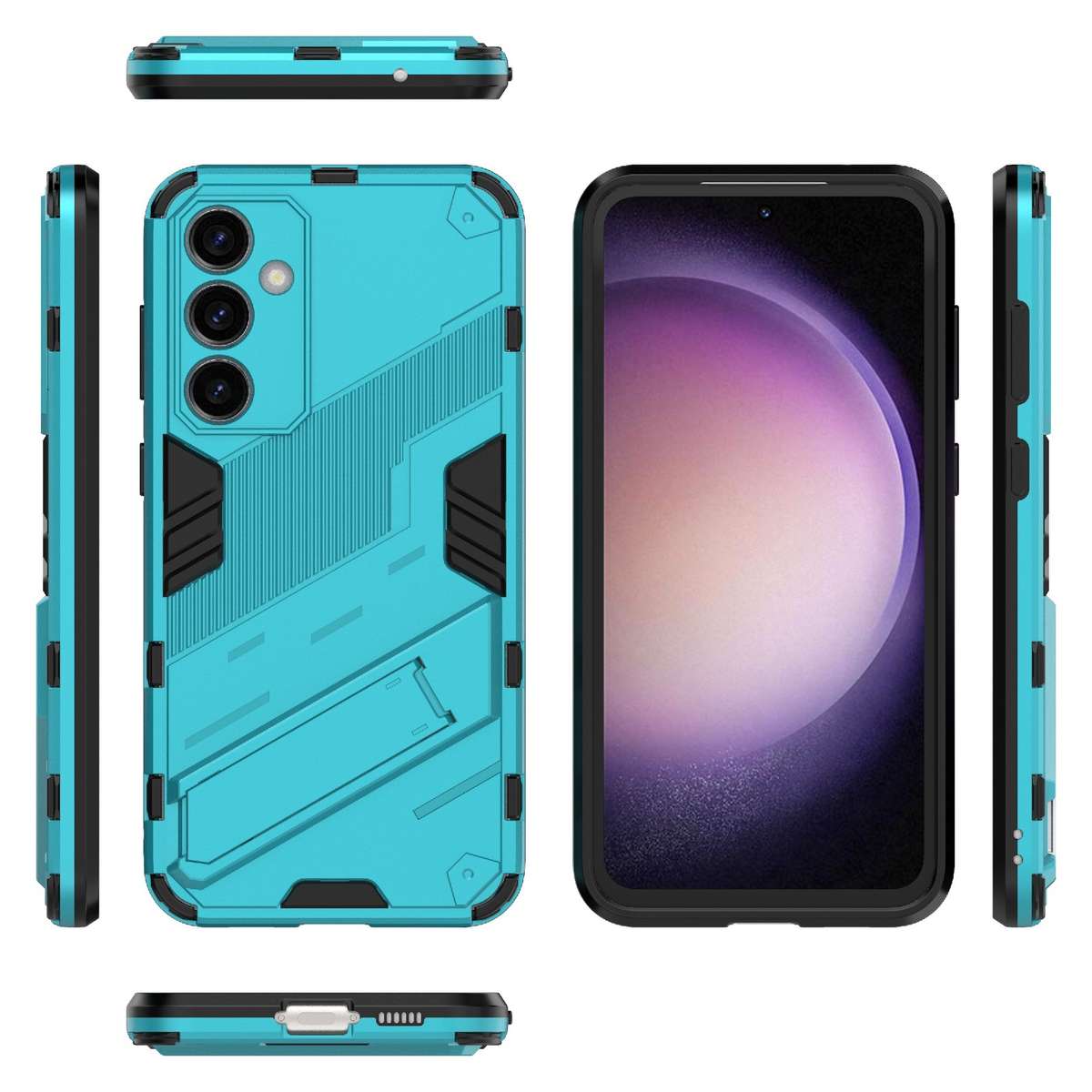 For Samsung Galaxy S23 FE 5G Punk Armor 2 in 1 PC + TPU Shockproof Phone Case with Invi ... (Blue)
