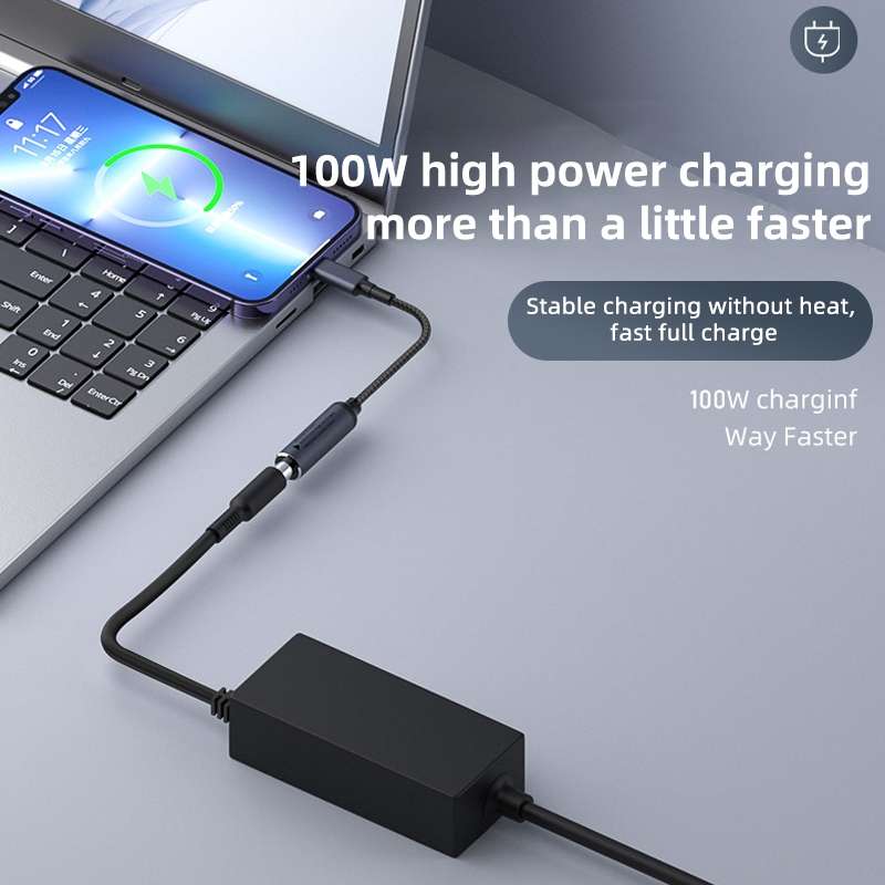 DC 5.5 x 2.5mm to USB-C / Type-C Male 100W Computer Charging Adapter Connector