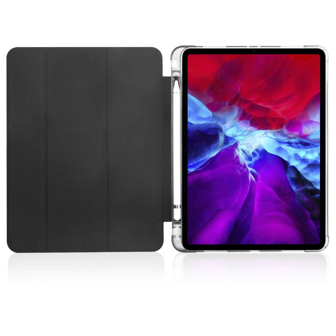 For iPad Pro 11 (2020) / iPad Pro 11(2018) 3-folding Horizontal Flip PU Leather + Shoc ... (Black)