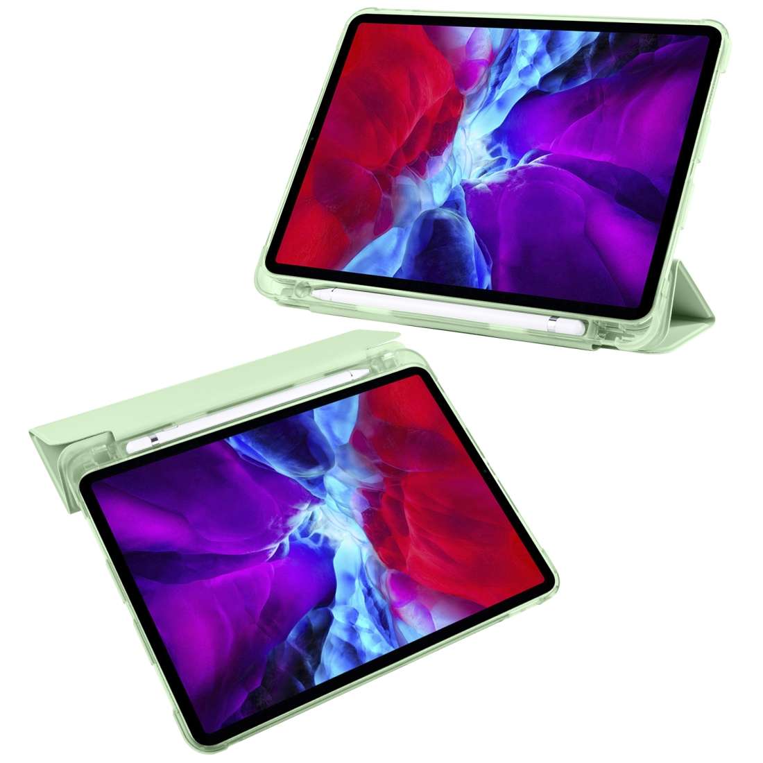 For iPad Pro 11 (2020) / iPad Pro 11(2018) 3-folding Horizontal Flip PU Leather ... (Matcha Green)