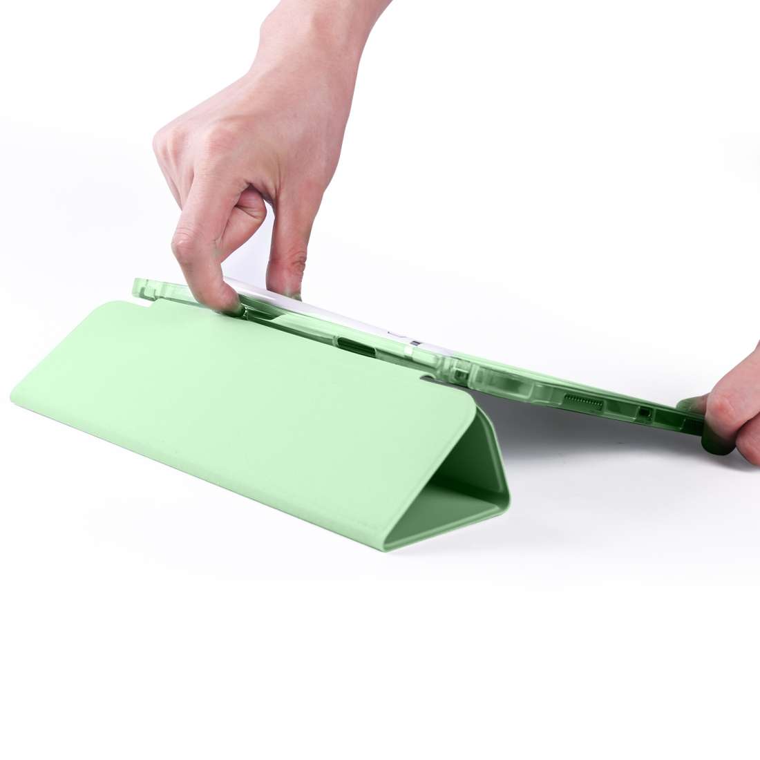 For iPad Pro 11 (2020) / iPad Pro 11(2018) 3-folding Horizontal Flip PU Leather ... (Matcha Green)