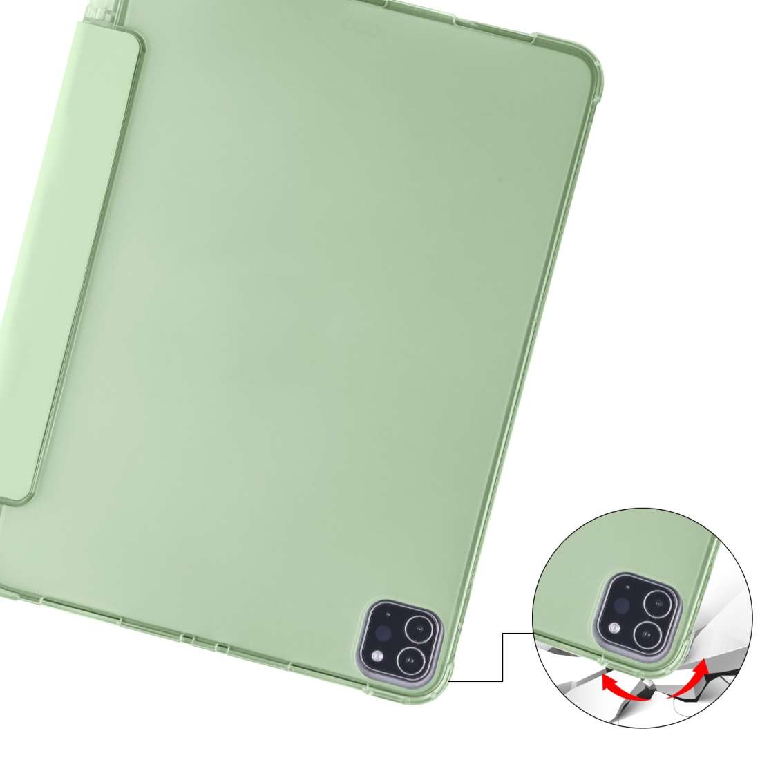For iPad Pro 11 (2020) / iPad Pro 11(2018) 3-folding Horizontal Flip PU Leather ... (Matcha Green)