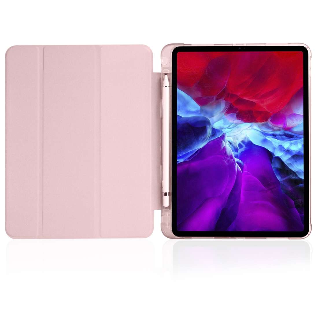 For iPad Pro 11 (2020) / iPad Pro 11(2018) 3-folding Horizontal Flip PU Leather + Shock ... (Pink)