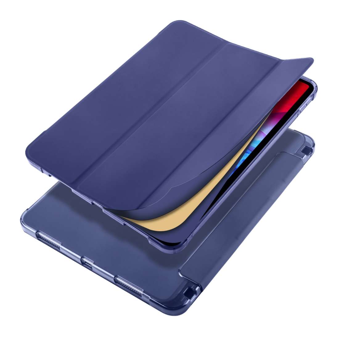 For iPad Pro 11 (2020) / iPad Pro 11(2018) 3-folding Horizontal Flip PU Leather + ... (Dark Blue)
