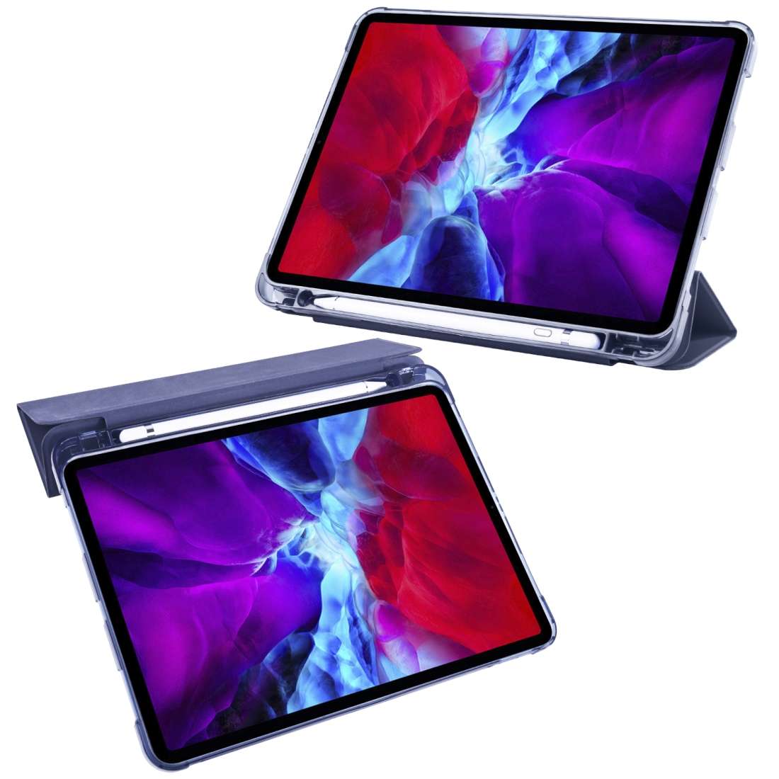 For iPad Pro 11 (2020) / iPad Pro 11(2018) 3-folding Horizontal Flip PU Leather + ... (Dark Blue)