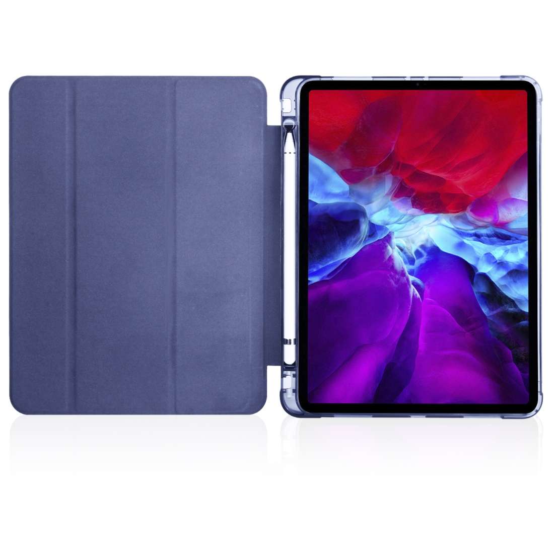 For iPad Pro 11 (2020) / iPad Pro 11(2018) 3-folding Horizontal Flip PU Leather + ... (Dark Blue)