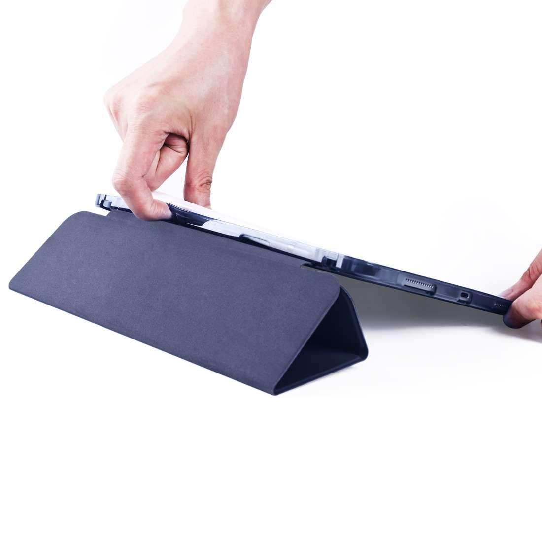 For iPad Pro 11 (2020) / iPad Pro 11(2018) 3-folding Horizontal Flip PU Leather + ... (Dark Blue)