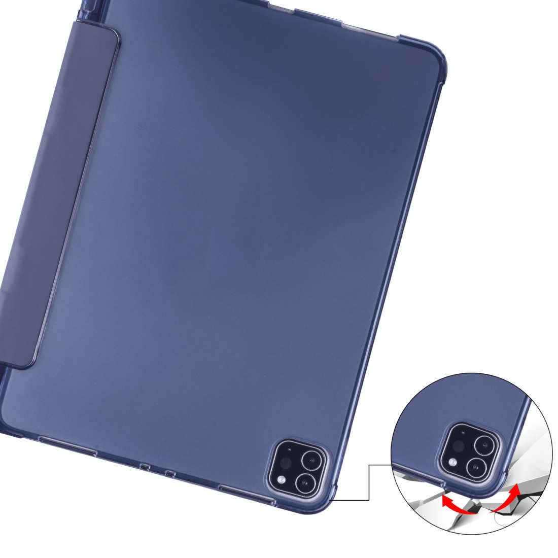For iPad Pro 11 (2020) / iPad Pro 11(2018) 3-folding Horizontal Flip PU Leather + ... (Dark Blue)