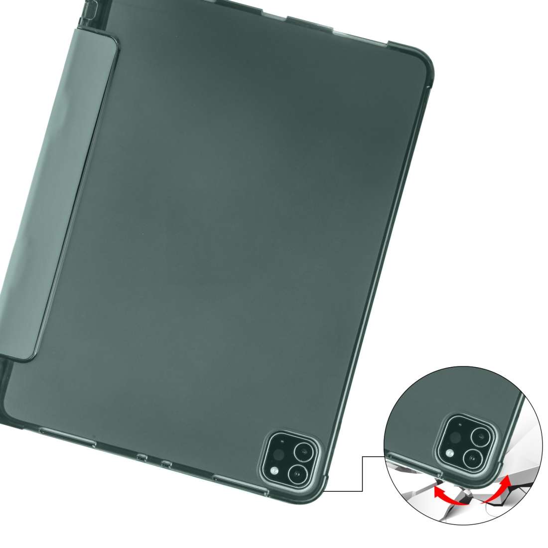 For iPad Pro 11 (2020) / iPad Pro 11(2018) 3-folding Horizontal Flip PU Leather + ... (Pine Green)