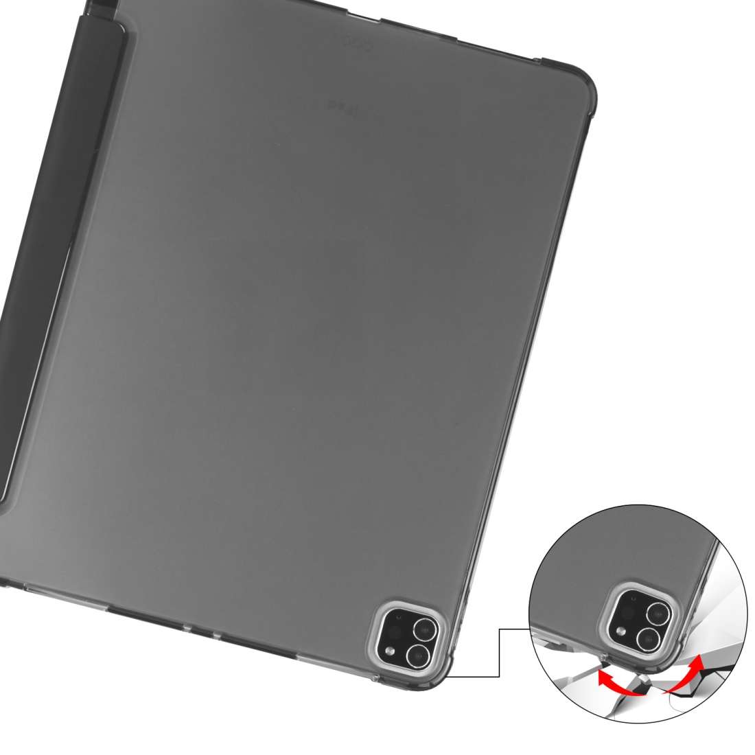 For iPad Air 13 2025 / 2024 / iPad Pro 12.9 (2020) / iPad Pro 12.9(2018) 3-folding Hor ... (Black)