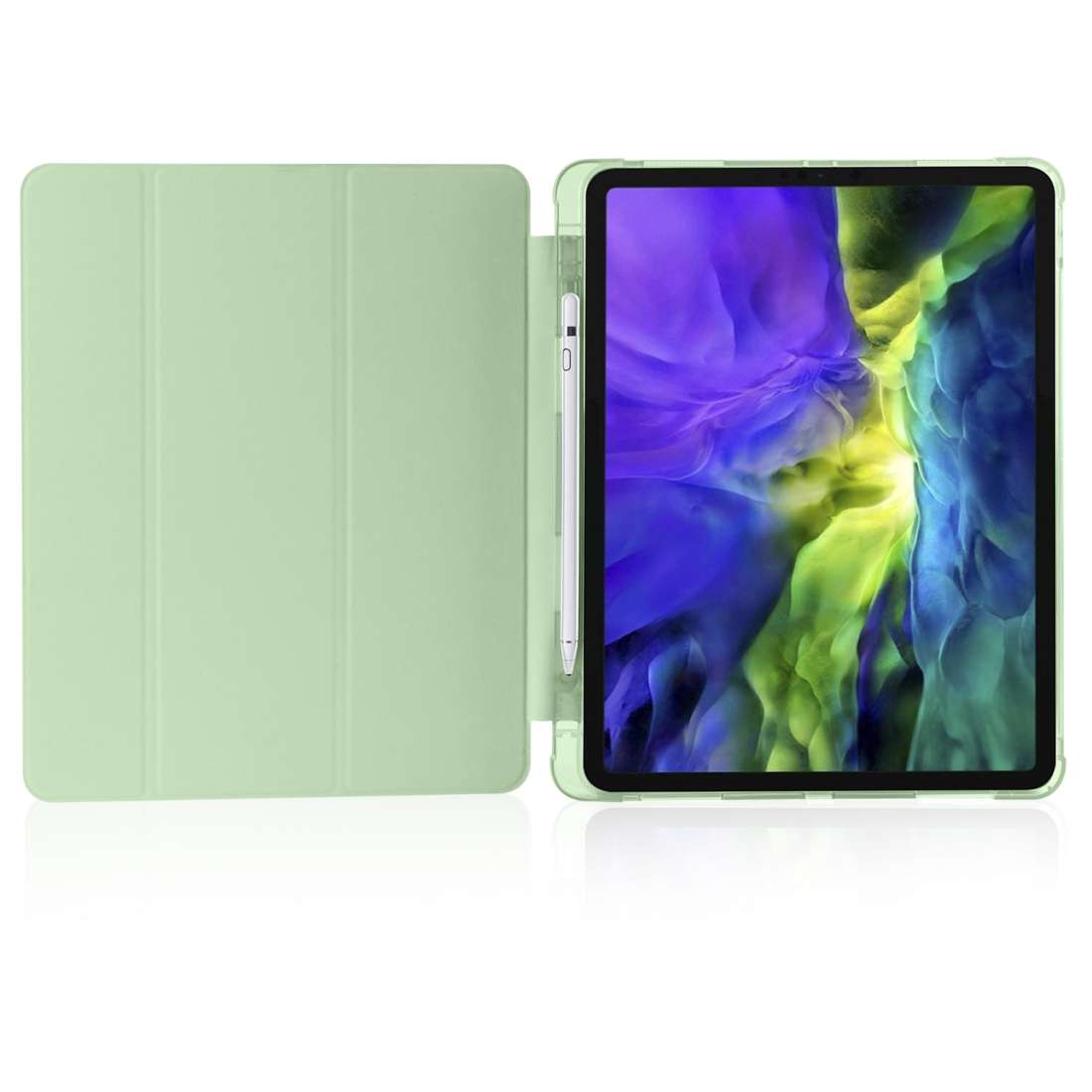 For iPad Air 13 2025 / 2024 / iPad Pro 12.9 (2020) / iPad Pro 12.9(2018) 3-fold ... (Matcha Green)
