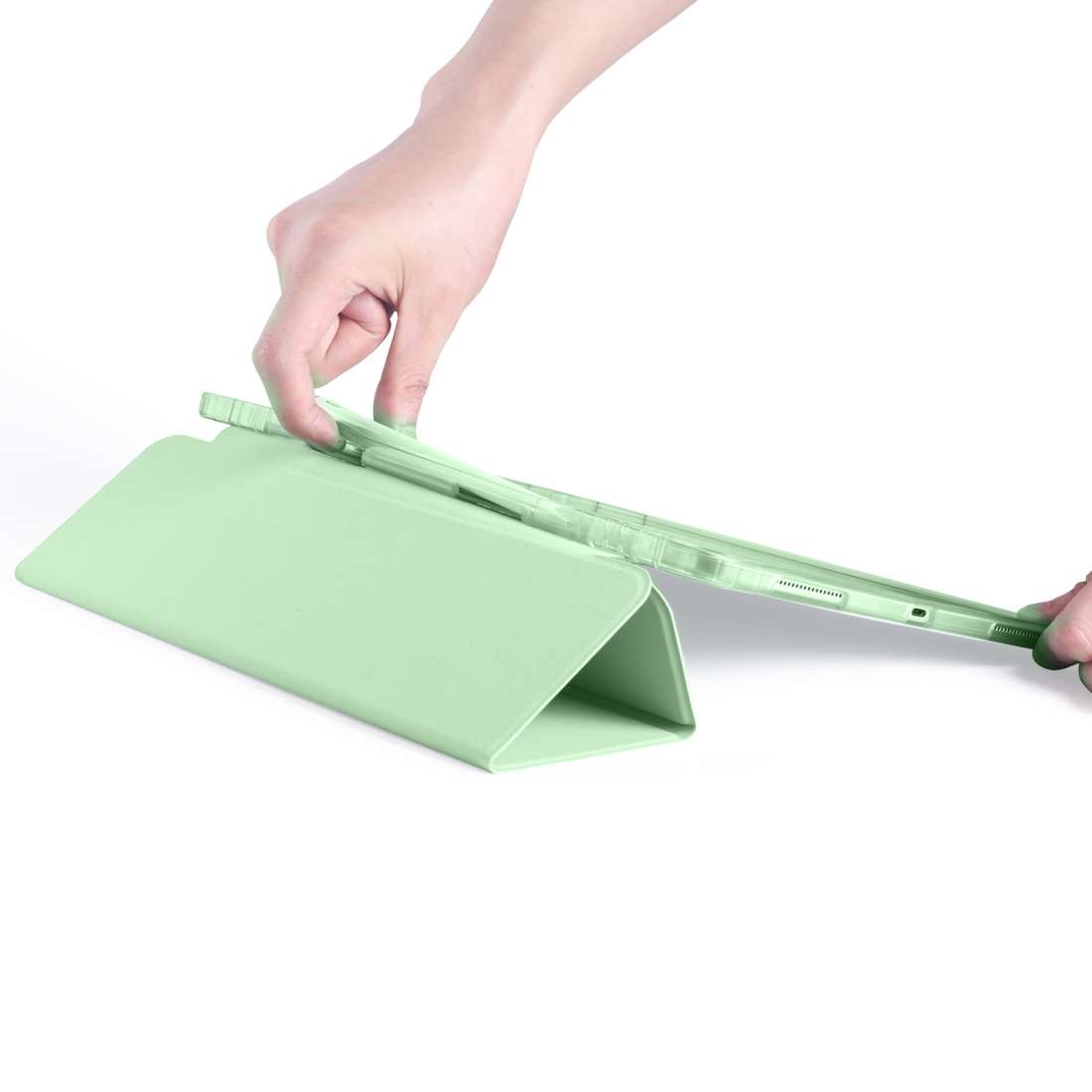 For iPad Air 13 2025 / 2024 / iPad Pro 12.9 (2020) / iPad Pro 12.9(2018) 3-fold ... (Matcha Green)