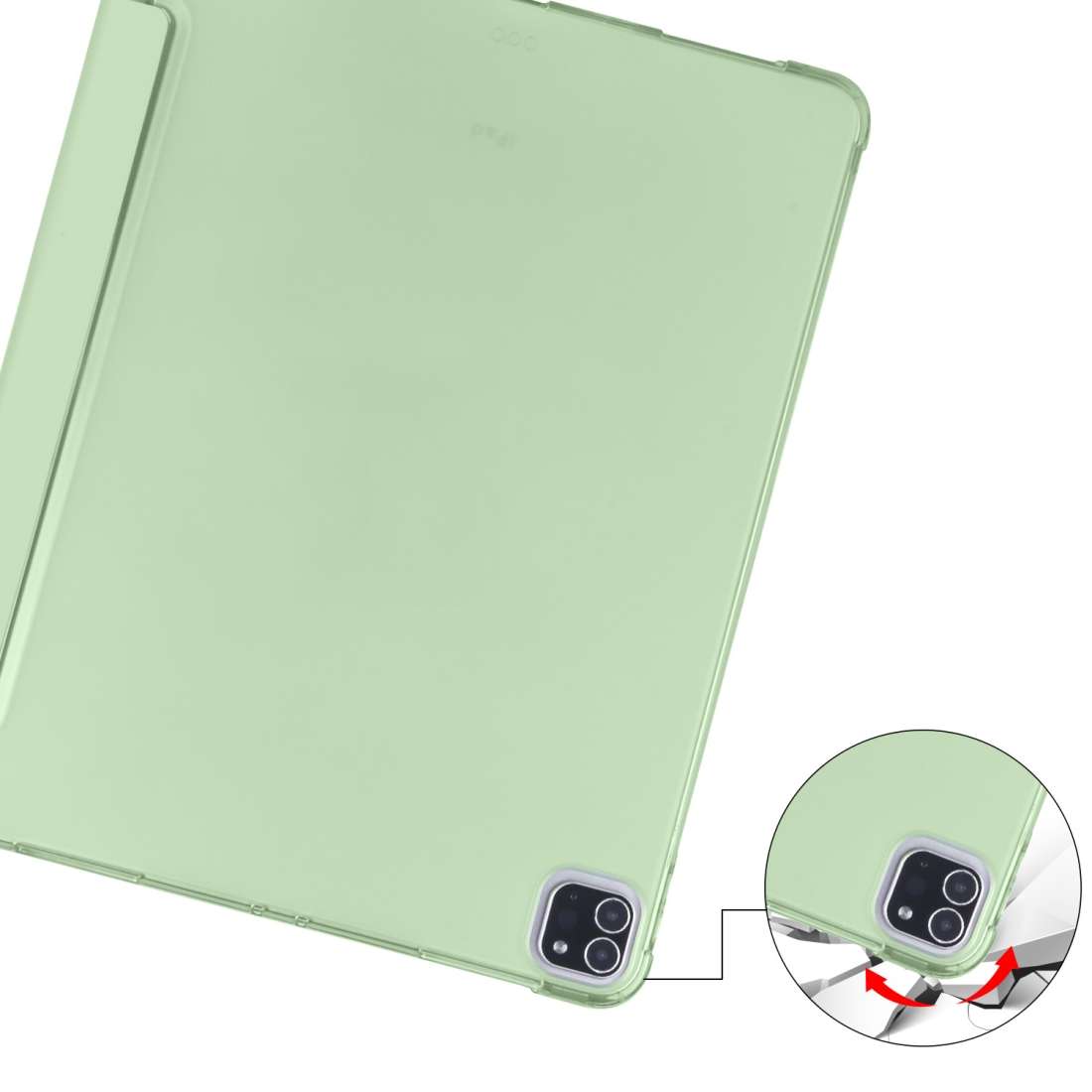 For iPad Air 13 2025 / 2024 / iPad Pro 12.9 (2020) / iPad Pro 12.9(2018) 3-fold ... (Matcha Green)