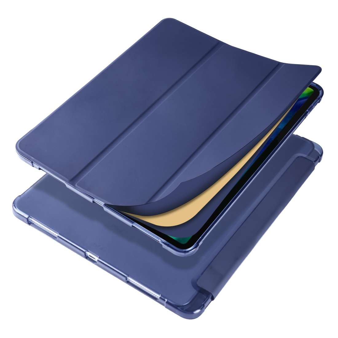 For iPad Air 13 2025 / 2024 / iPad Pro 12.9 (2020) / iPad Pro 12.9(2018) 3-folding ... (Dark Blue)