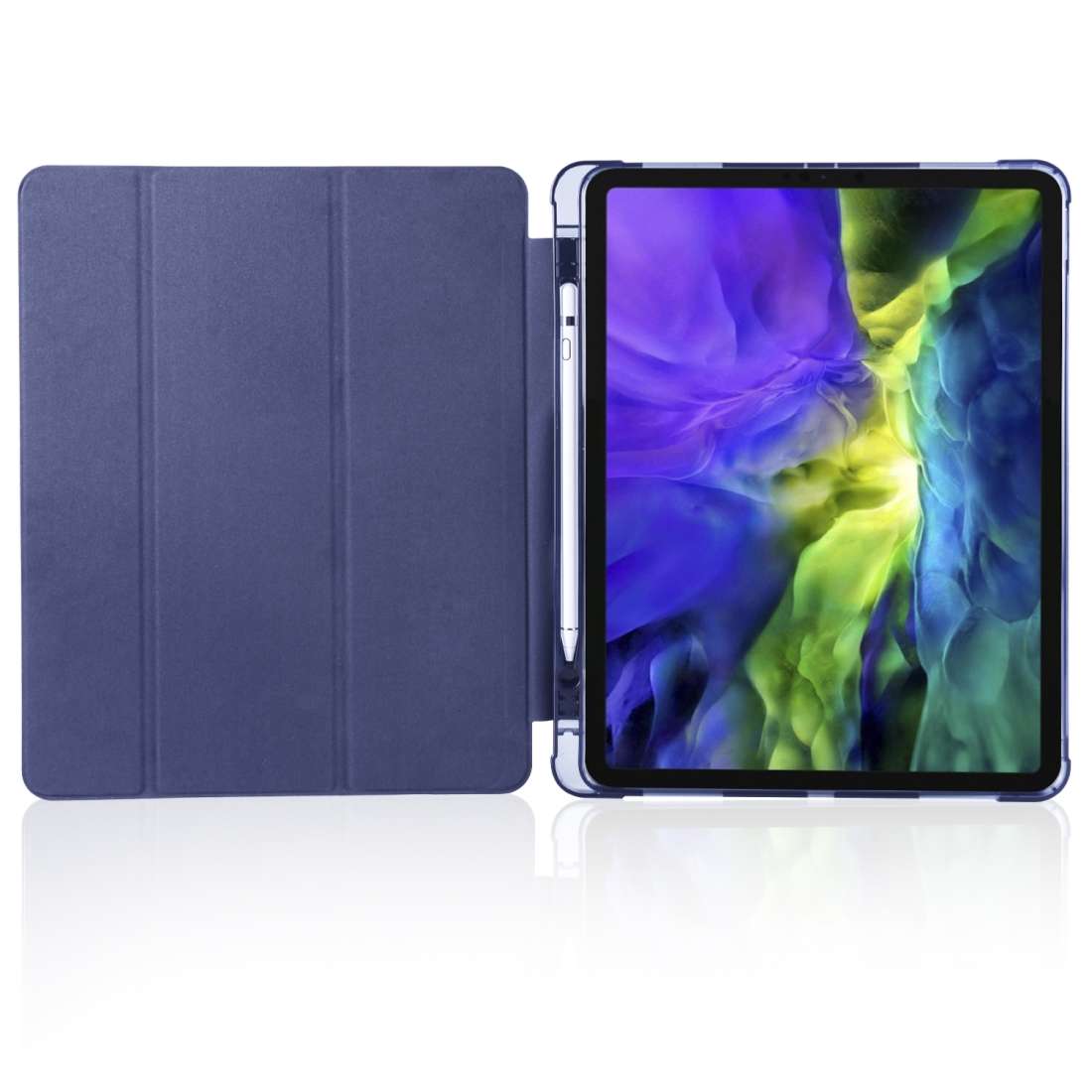 For iPad Air 13 2025 / 2024 / iPad Pro 12.9 (2020) / iPad Pro 12.9(2018) 3-folding ... (Dark Blue)