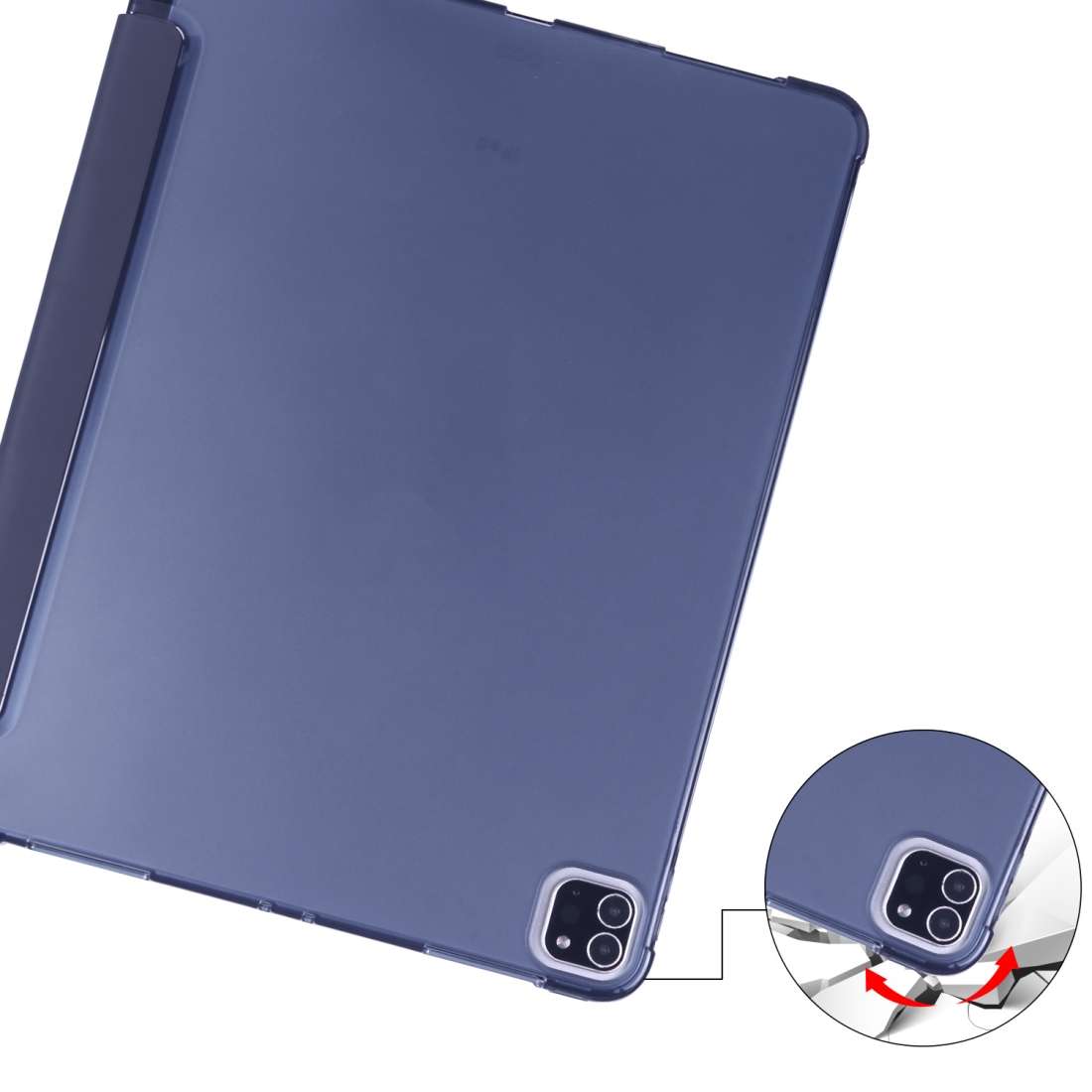 For iPad Air 13 2025 / 2024 / iPad Pro 12.9 (2020) / iPad Pro 12.9(2018) 3-folding ... (Dark Blue)