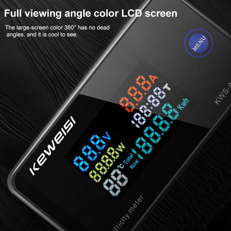 KWS-AC300-100A 50-300V AC Digital Current Voltmeter with Opening Transformer(Black)
