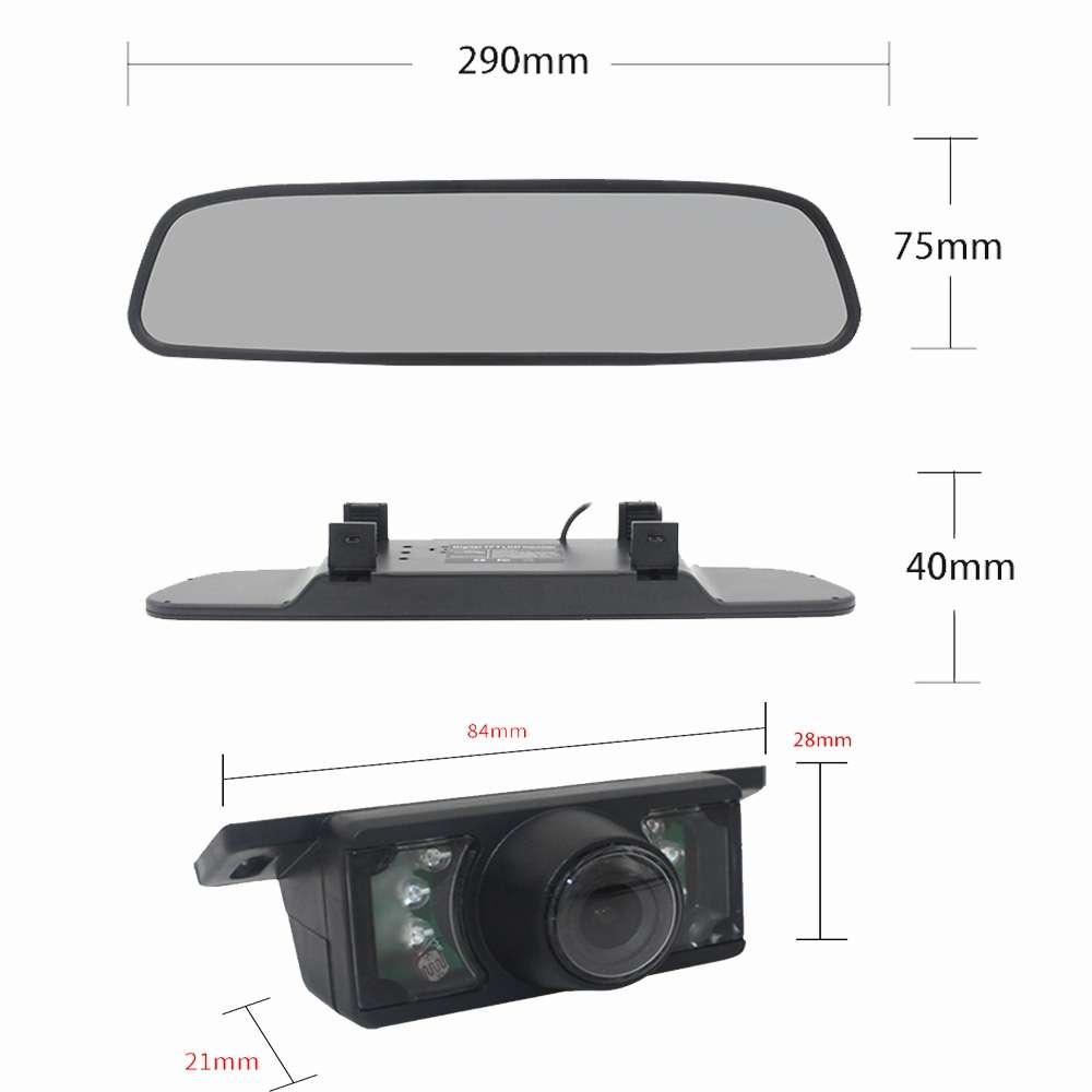 PZ705 415-W 4.3 inch TFT LCD Car External Wireless Rear View Monitor for Car Rearview Parking Video