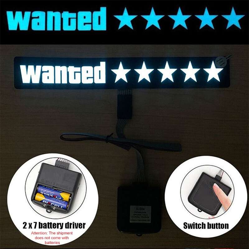 EL Luminous Car Stickers Cold Light Car Stickers Car Luminous Pattern Decoration(BYE BYE)