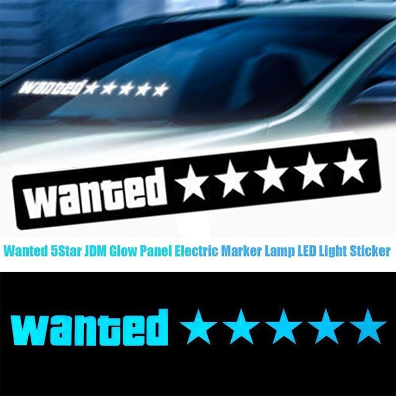 EL Luminous Car Stickers Cold Light Car Stickers Car Luminous Pattern Decoration(BYE BYE)