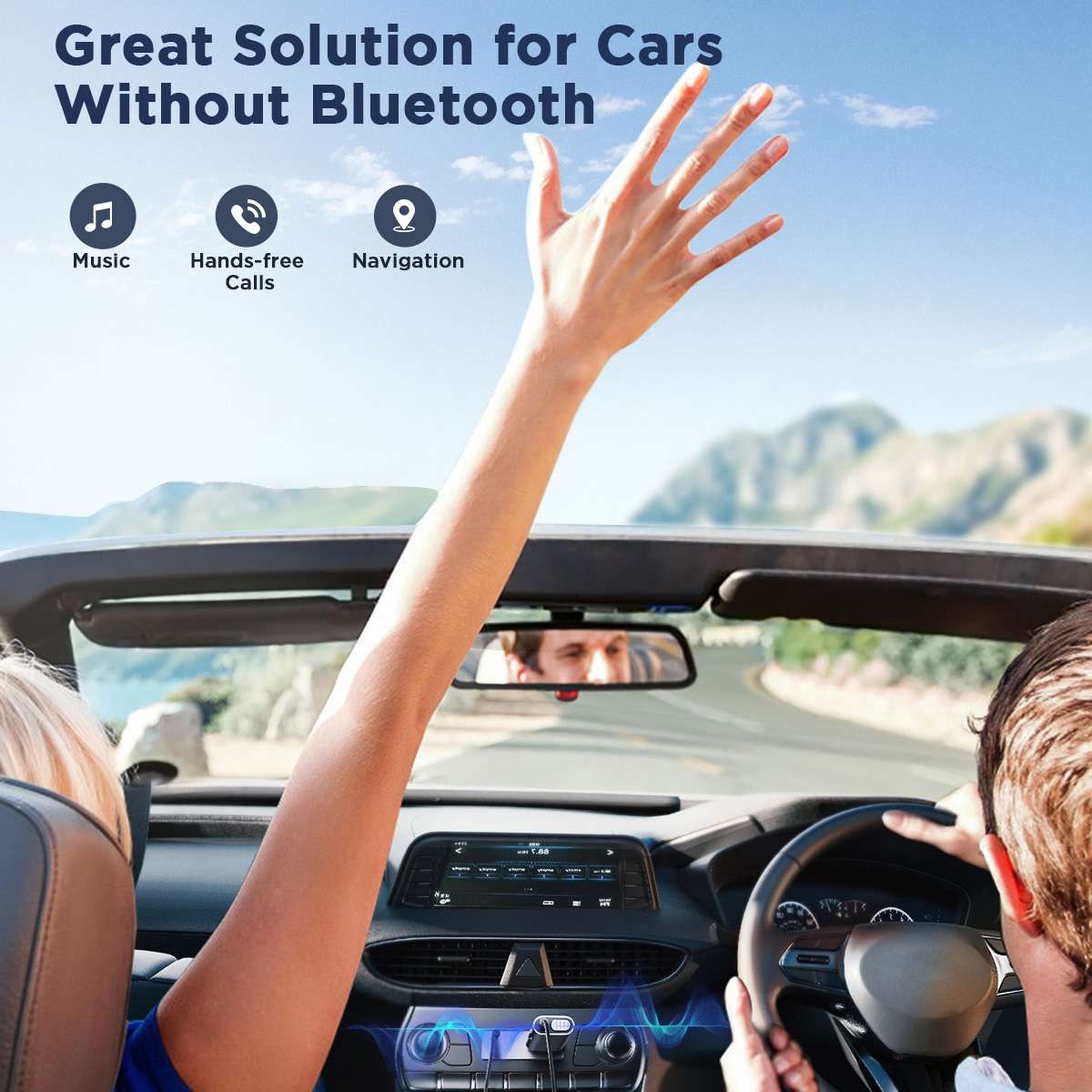 JOYROOM JR-CB7 Car-B Series Car Bluetooth 5.3 Wireless Receiver AUX Adapter Suppor ... (Dark Gray)
