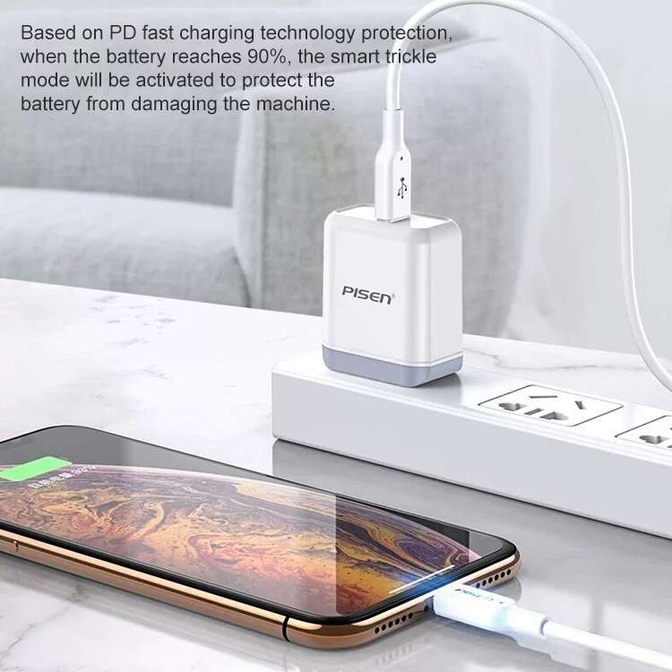 PISEN 1m 3.0A Type-C to 8 Pin PD Fast Charging Cable