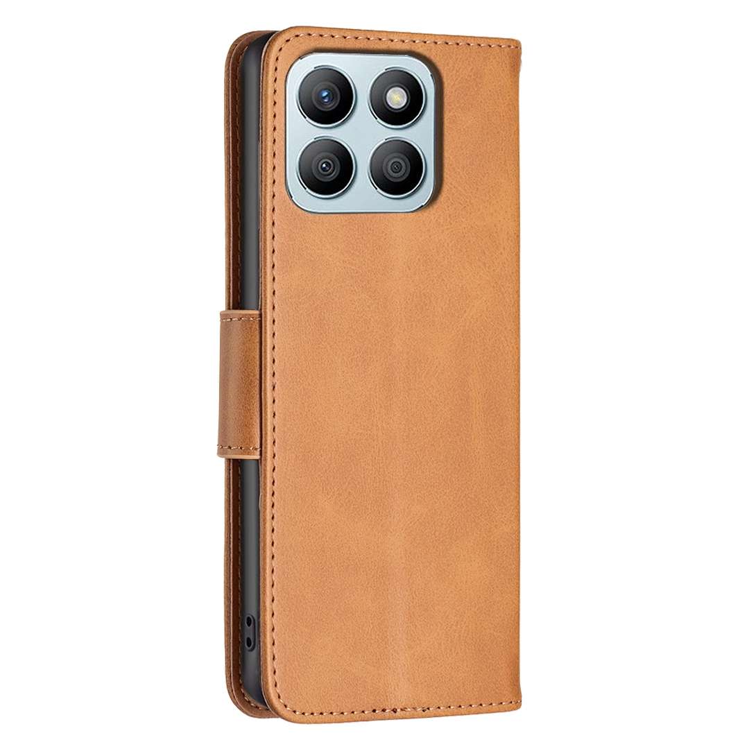 For Honor X8b Lambskin Texture Pure Color Flip Leather Phone Case(Yellow)