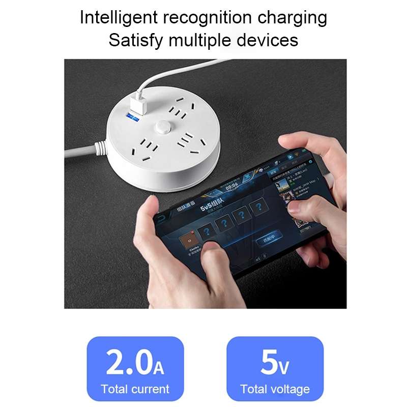 Desktop Multi-functional Socket with Cable and USB Interface 1.8m