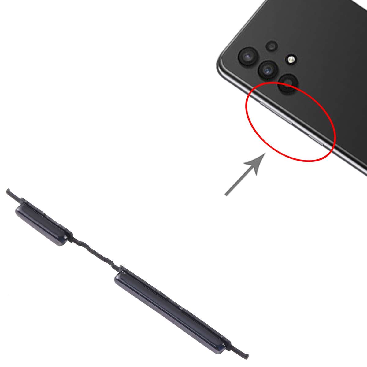 For Samsung Galaxy A32 4G SM-A325 10pcs Power Button + Volume Control Button(Black)