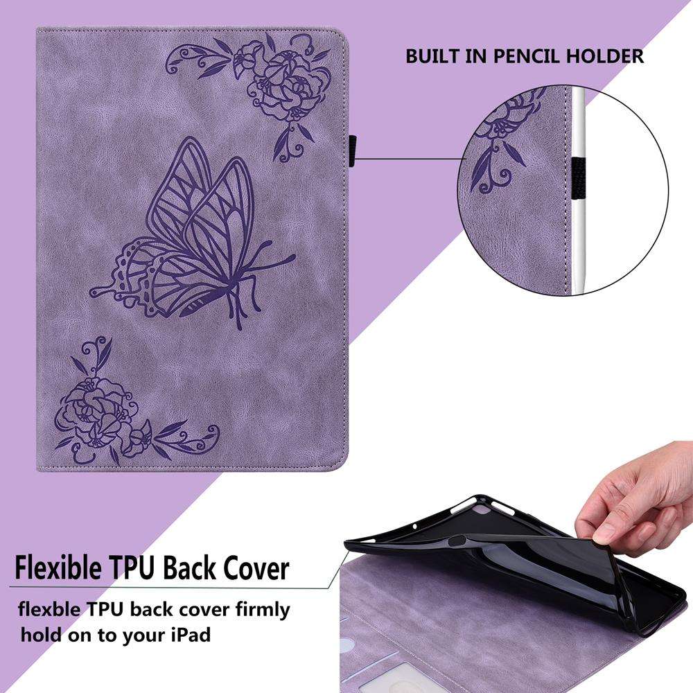 For Xiaomi Redmi K Pad 8.8 inch Butterfly Flower Embossed Leather Tablet Case(Purple)