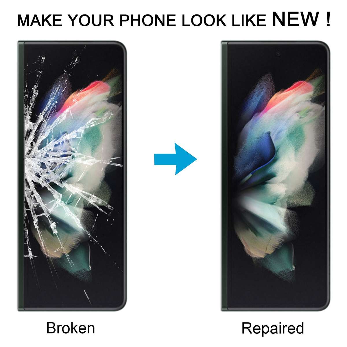 For Samsung Galaxy Z Fold3 SM-F926B/W22 LCD Secondary Screen Outer Glass Lens with OCA Optically Cle