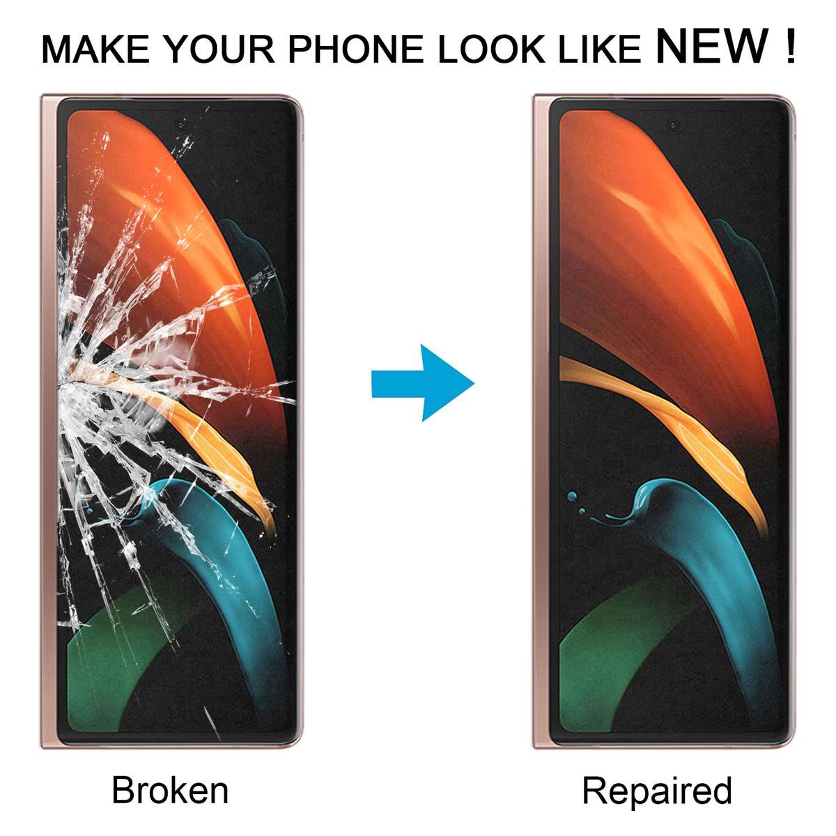 For Samsung Galaxy Z Fold SM-F900/W20 LCD Secondary Screen Outer Glass Lens with OCA Optically Cle