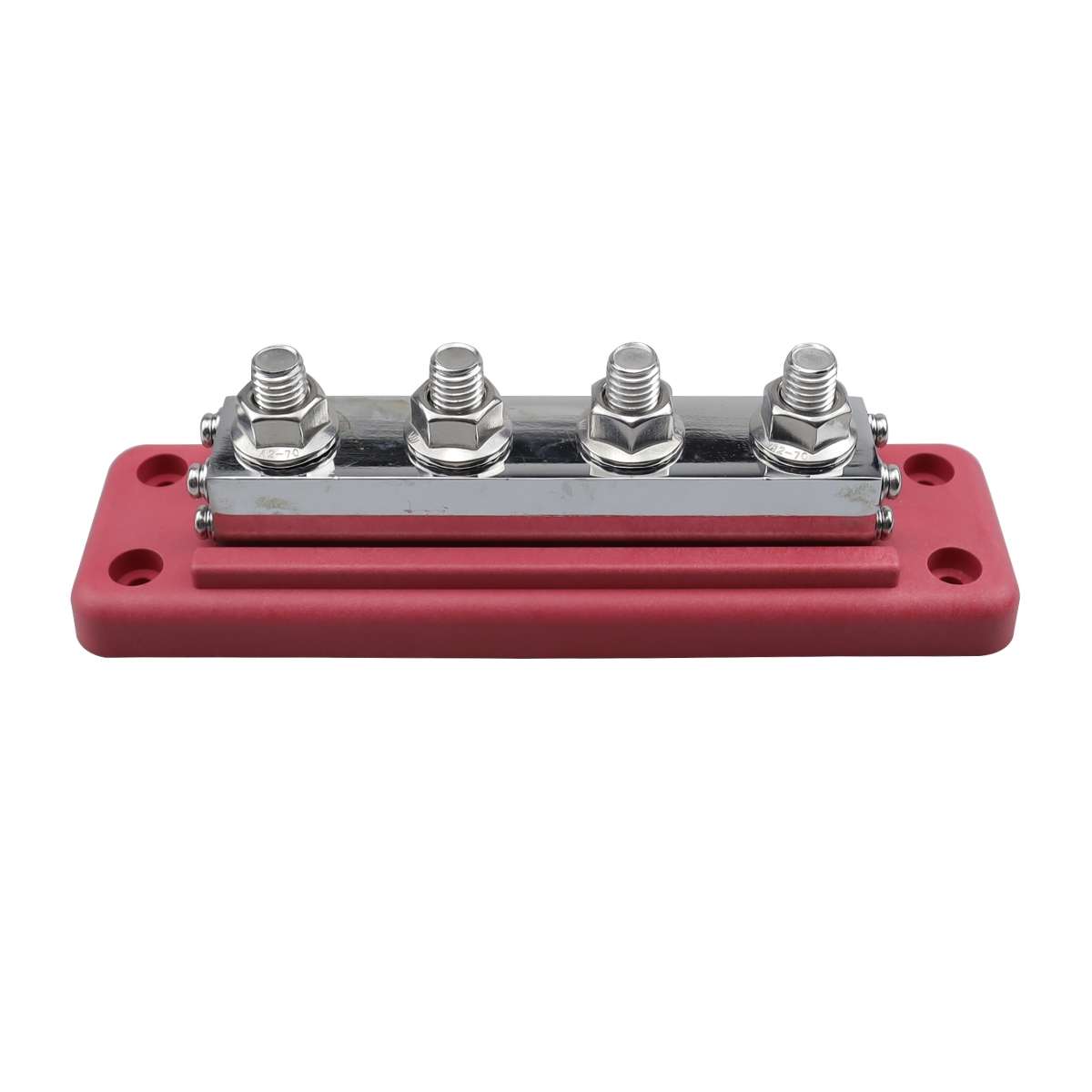 RV 600A High Current Busbar 4-way Straight M10 Wiring Studs(Red)