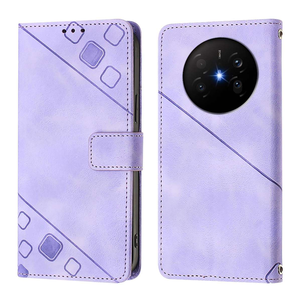 For Huawei Mate 70 Air 5G Skin Feel Embossed Leather Phone Case(Light Purple)