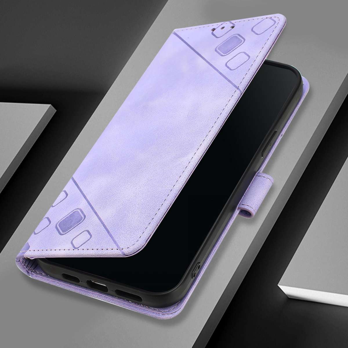 For Huawei Mate 70 Air 5G Skin Feel Embossed Leather Phone Case(Light Purple)