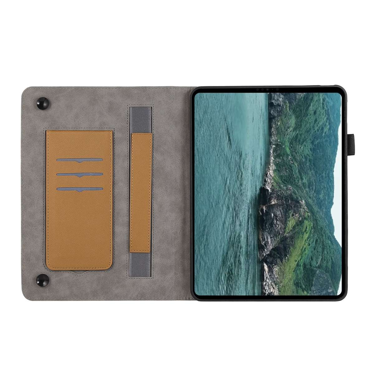 For Nokia T21 10.4 2022 Litchi Texture Leather Sucker Tablet Case(Brown)