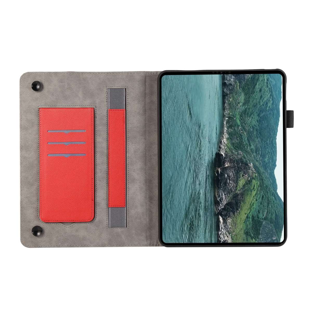 For Nokia T21 10.4 2022 Litchi Texture Leather Sucker Tablet Case(Red)