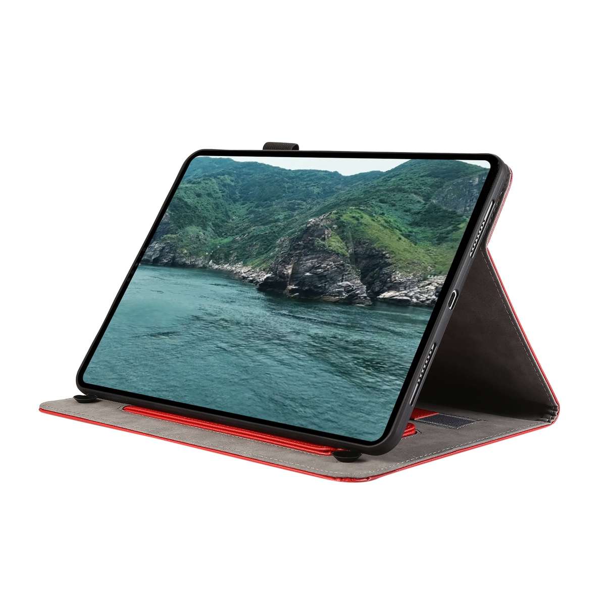 For Nokia T21 10.4 2022 Litchi Texture Leather Sucker Tablet Case(Red)