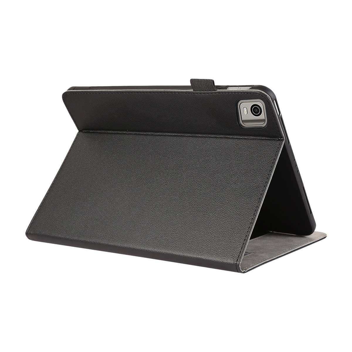 For Nokia T21 10.4 2022 Litchi Texture Leather Sucker Tablet Case(Black)