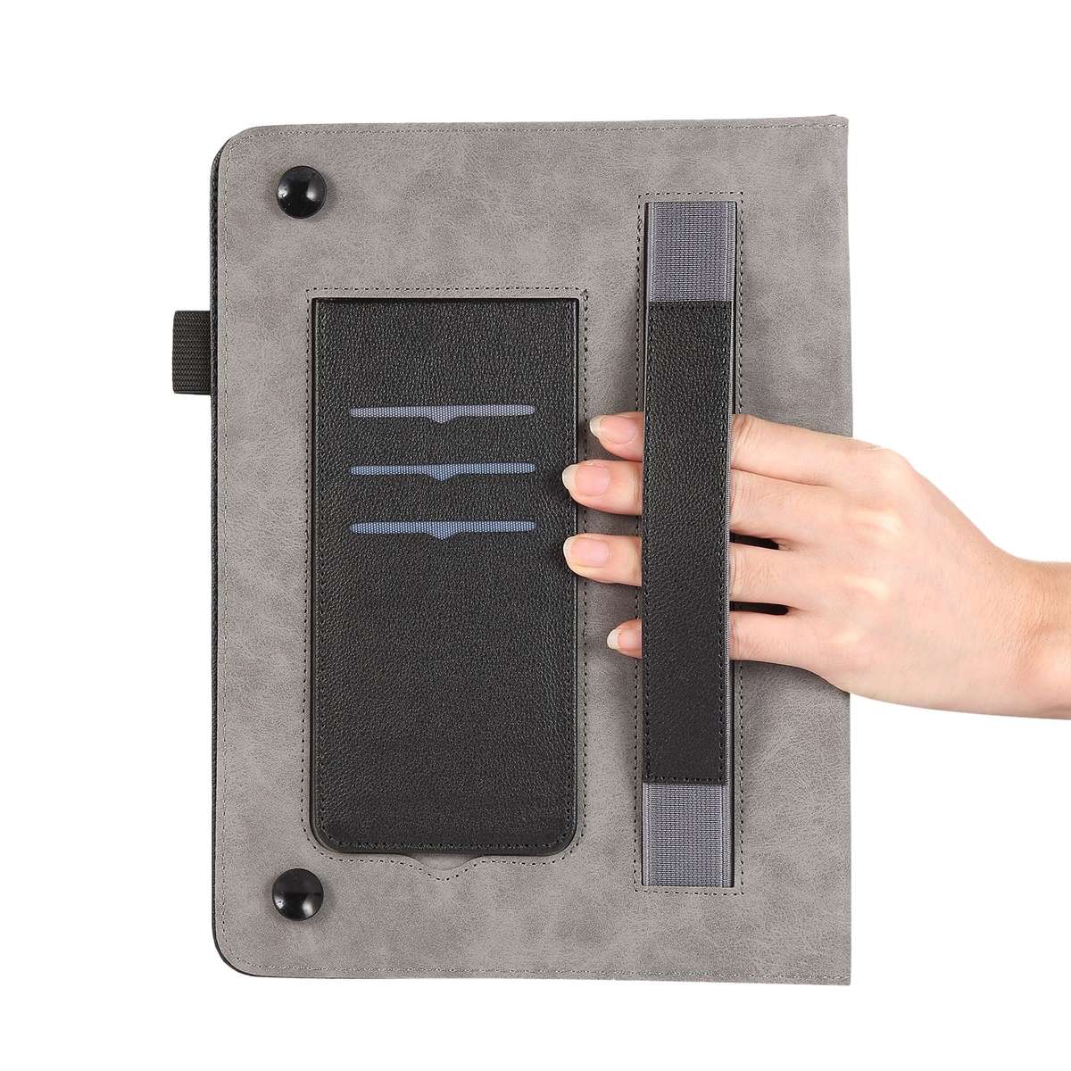 For Nokia T21 10.4 2022 Litchi Texture Leather Sucker Tablet Case(Black)