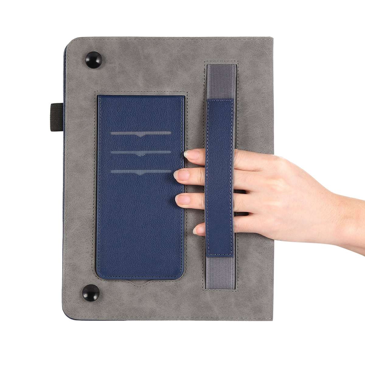 For Nokia T21 10.4 2022 Litchi Texture Leather Sucker Tablet Case(Dark Blue)