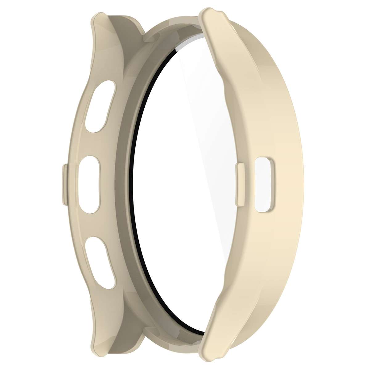 For Garmin Venu 3S PC + Tempered Glass Film Integrated Watch Case(Ivory White)