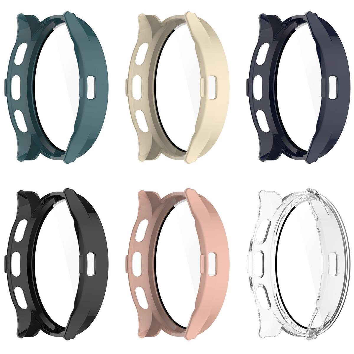 For Garmin Venu 3S PC + Tempered Glass Film Integrated Watch Case(Ivory White)