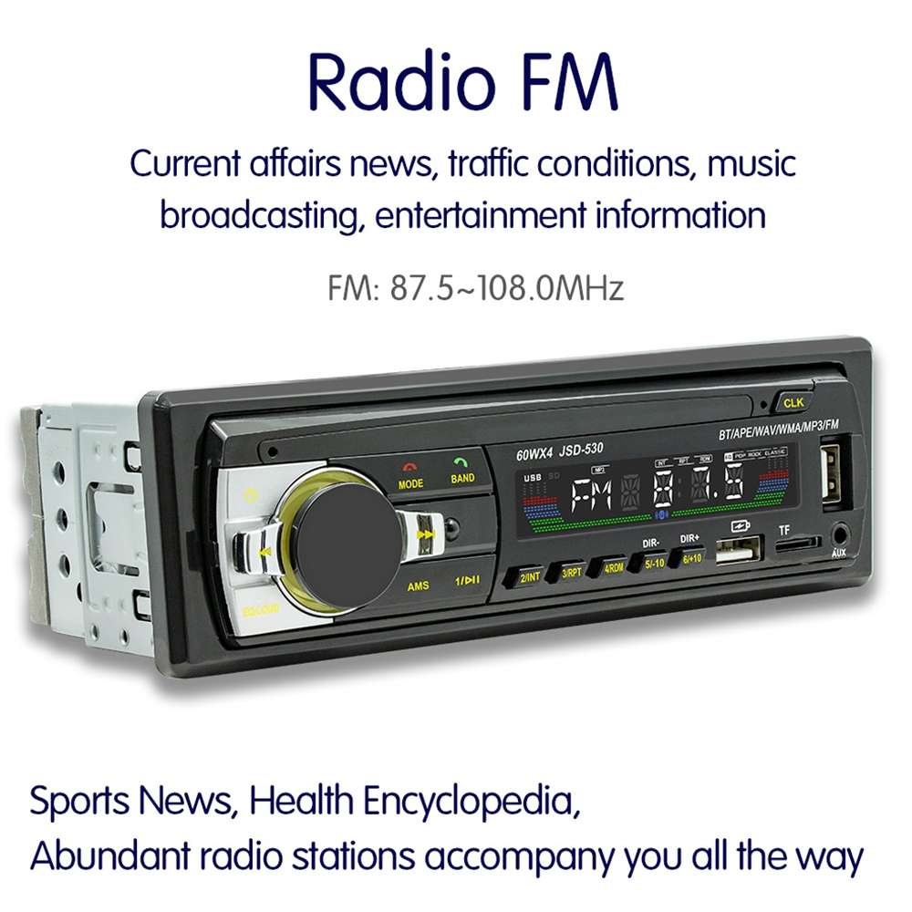 JSD-530 Bluetooth 5.0 Car MP3 Player Support FM / Smart Voice Assistant / Mobile APP