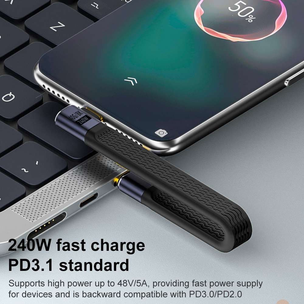 240W 40Gbps USB-C / Type-C Male to USB-C / Type-C Female Flexible Board Data Cable