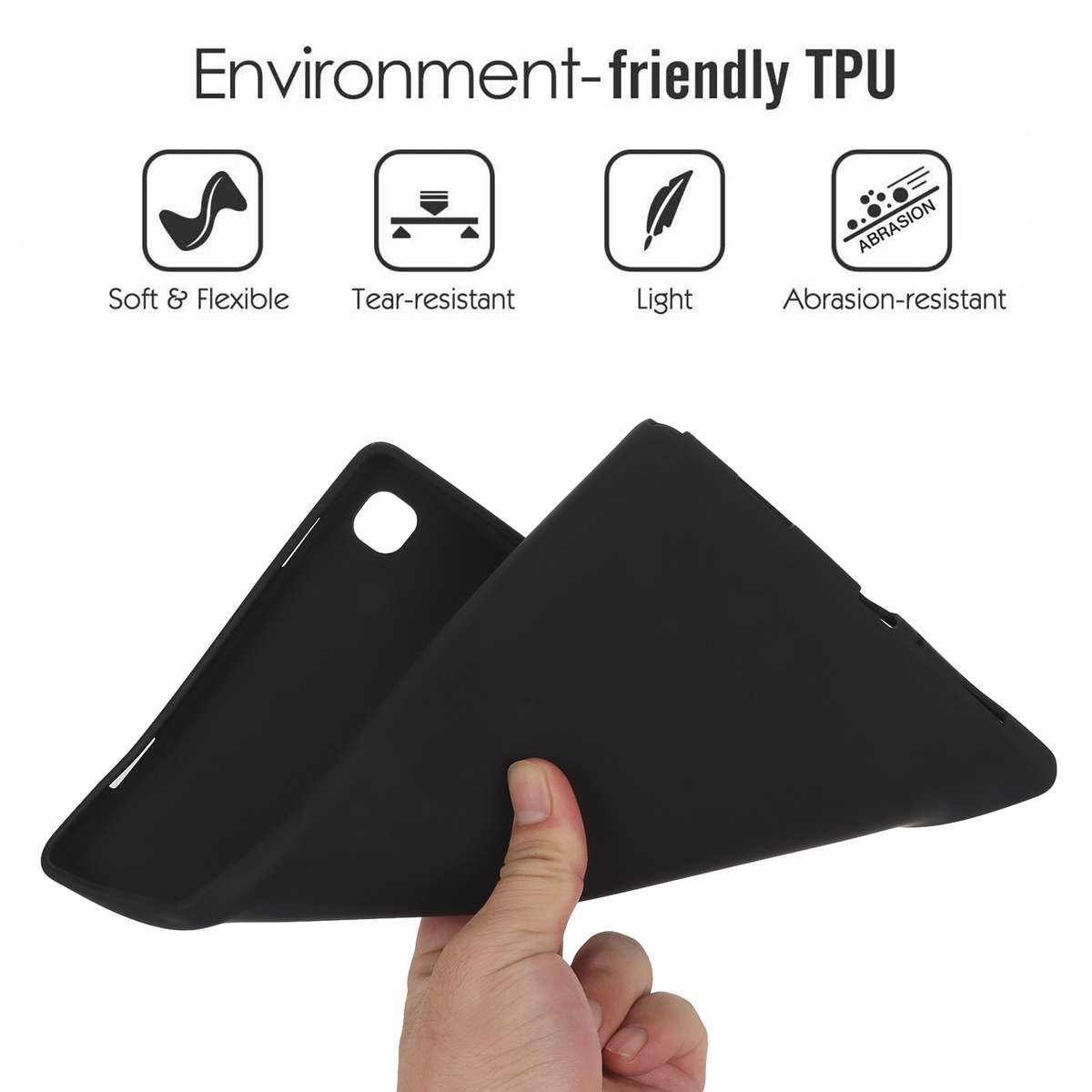 For Samsung Galaxy Tab A7 Lite / T220 Oil Spray Skin-friendly TPU Tablet Case(Black)