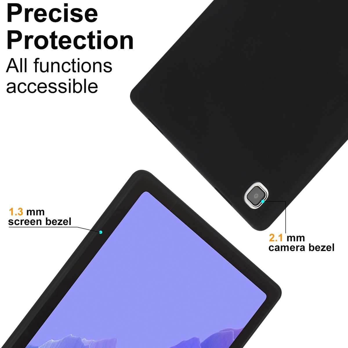 For Samsung Galaxy Tab A7 Lite / T220 Oil Spray Skin-friendly TPU Tablet Case(Black)