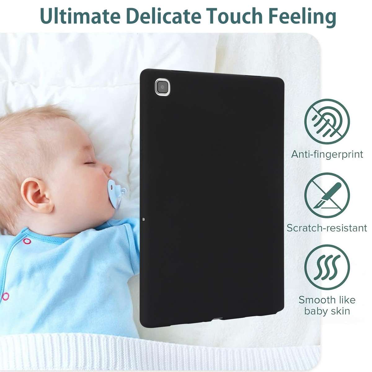 For Samsung Galaxy Tab S9 Oil Spray Skin-friendly TPU Tablet Case(Black)