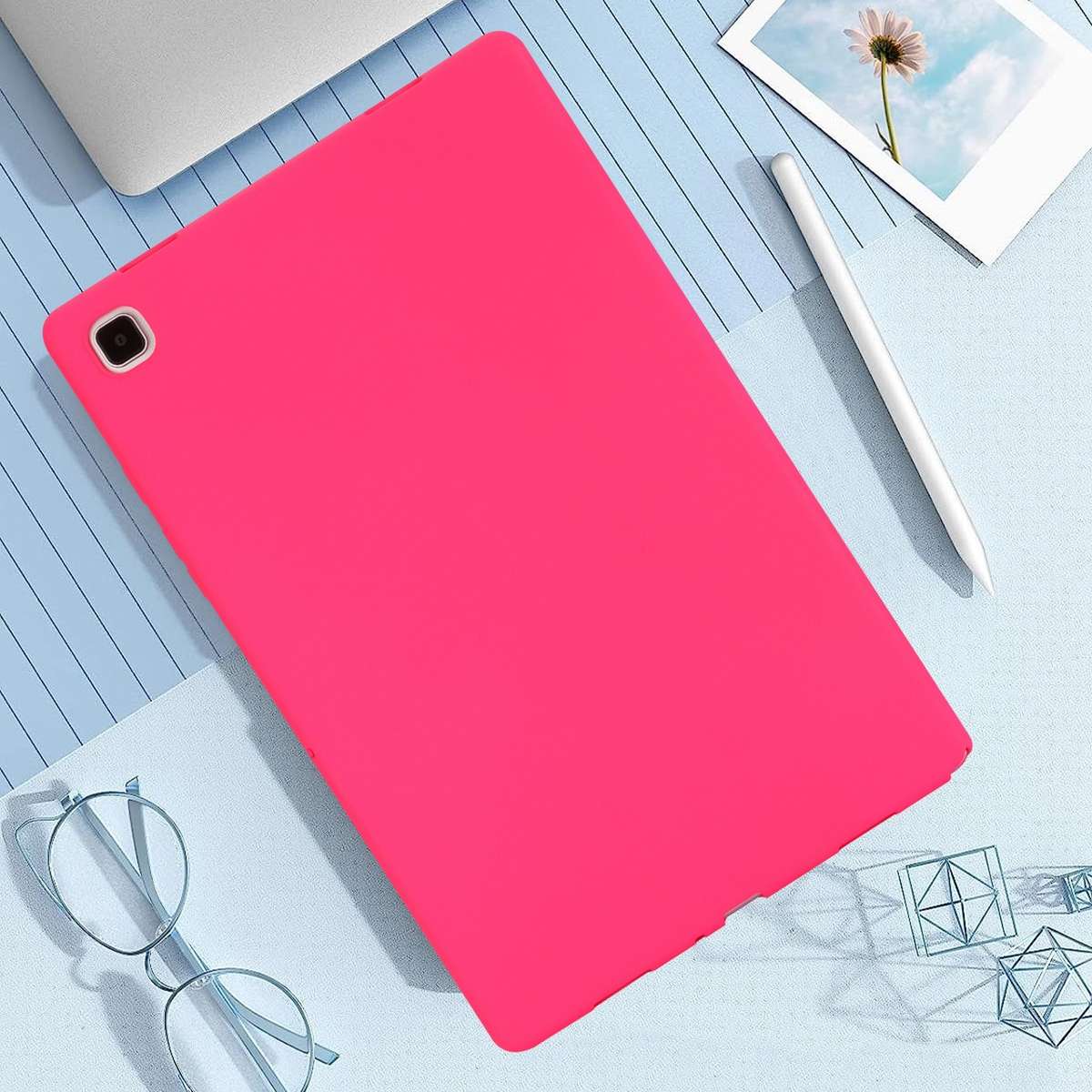 For Samsung Galaxy Tab S9 Oil Spray Skin-friendly TPU Tablet Case(Rose Red)